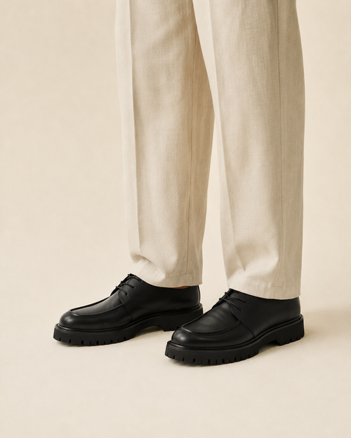 Valtré | Men's Black Leather Belgian Loafer, Slip-On