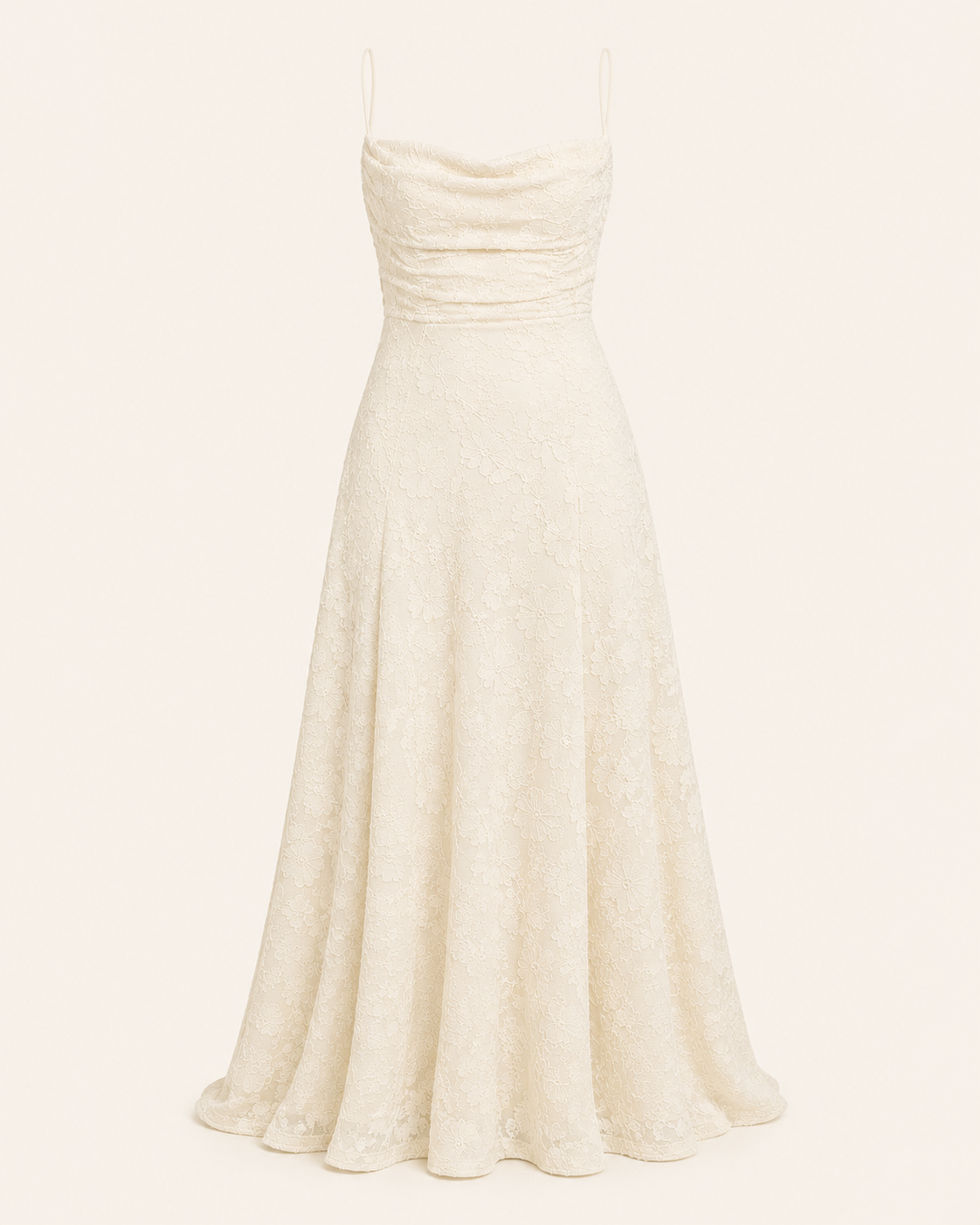 Valtré | Women's Floral-Texture Long Dress with Lace-Up Back