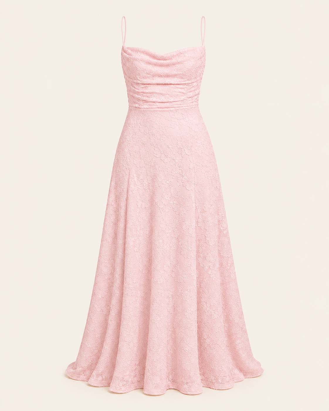 Valtré | Women's Floral-Texture Long Dress with Lace-Up Back