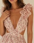 Valtré | Women's Sleeveless Floral Maxi with Lace-Up Back