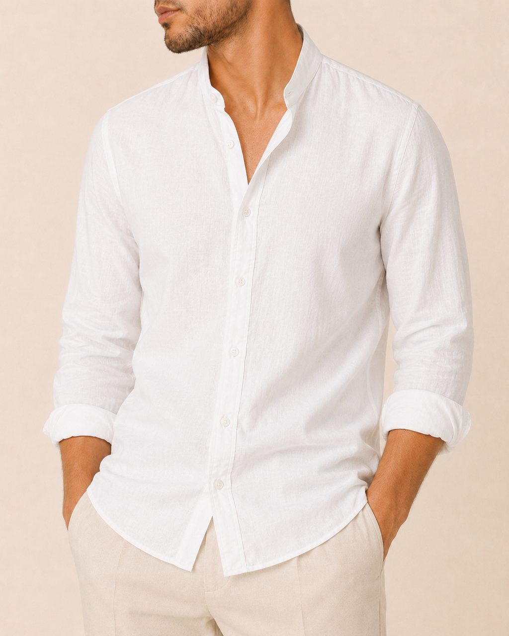 Valtré | Men's Cotton Long-Sleeve Casual Shirt, Côte d'Azur Cut