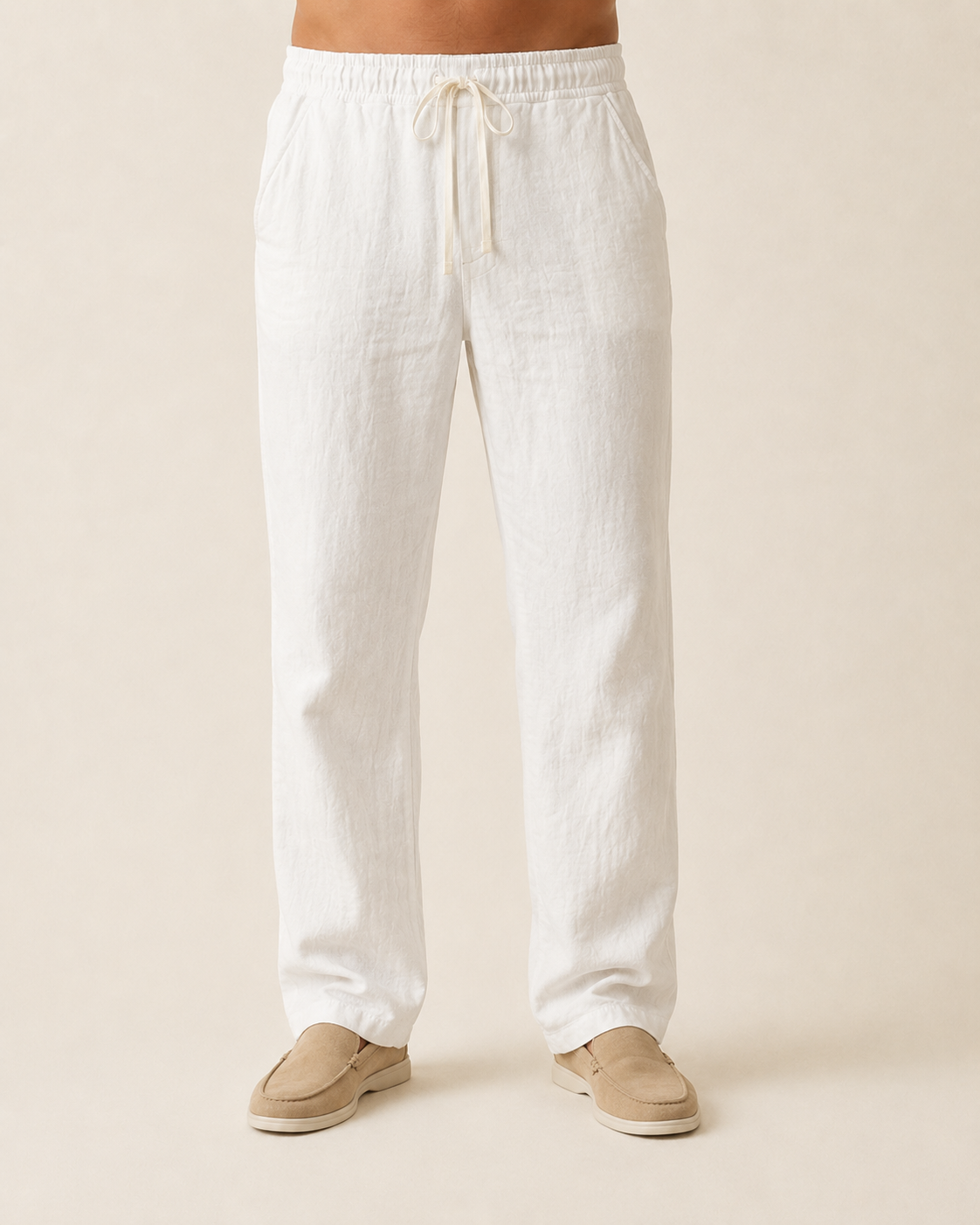 Valtré | Men's Linen Trouser with Elastic Waist, Casual