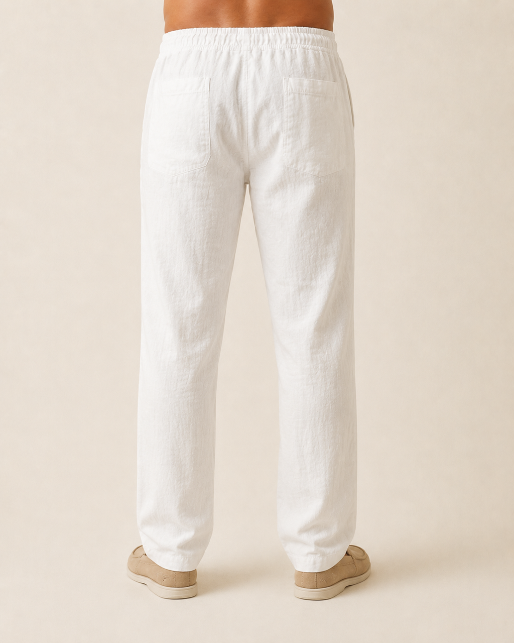 Valtré | Men's Linen Trouser with Elastic Waist, Casual