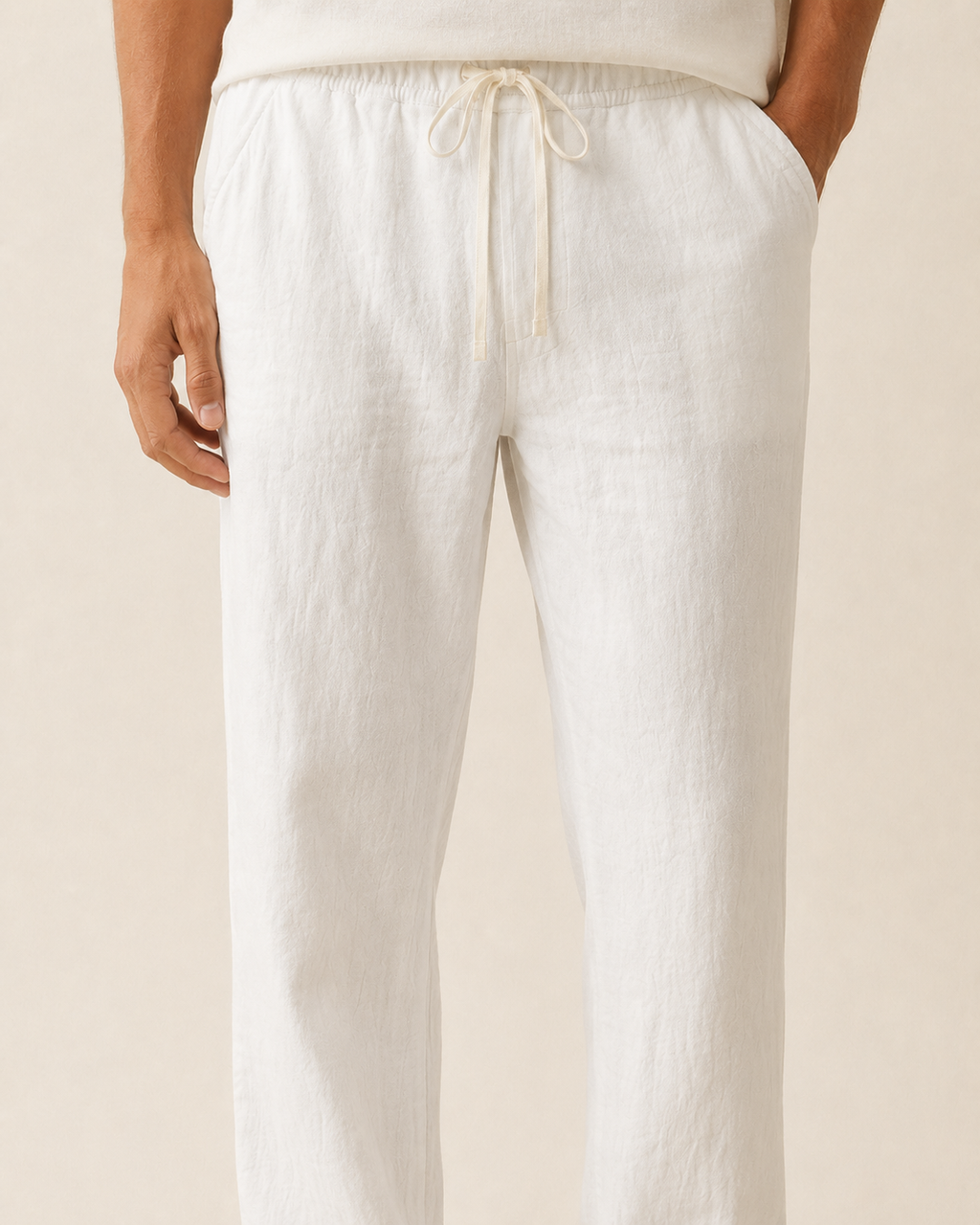 Valtré | Men's Linen Trouser with Elastic Waist, Casual