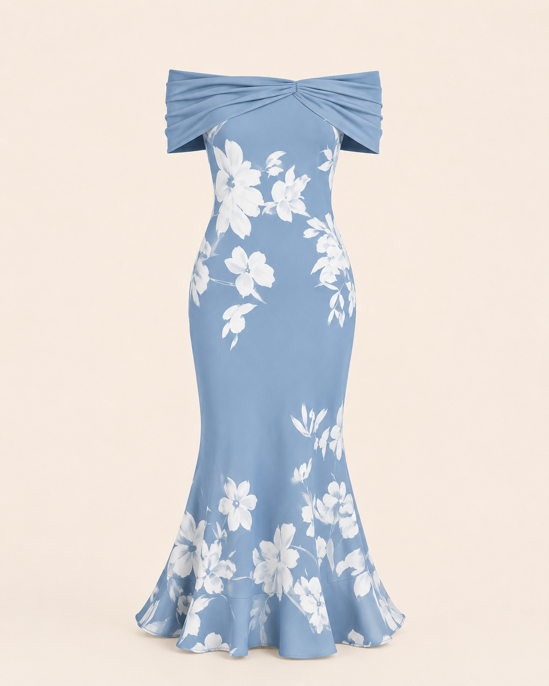 Valtré | Women's Off-Shoulder Mermaid Long Dress with Floral Print