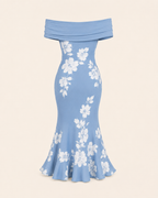 Valtré | Women's Off-Shoulder Mermaid Long Dress with Floral Print