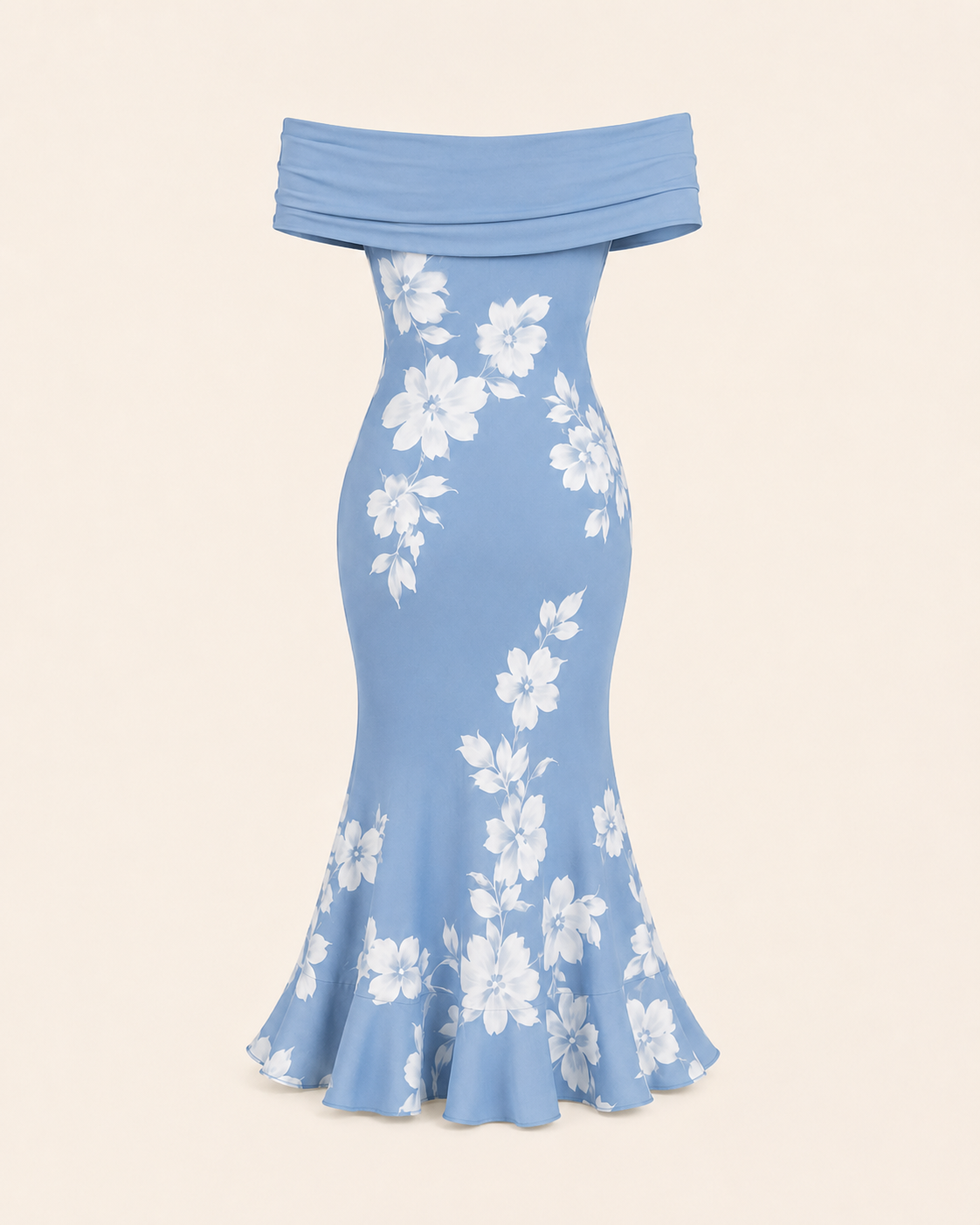 Valtré | Women's Off-Shoulder Mermaid Long Dress with Floral Print