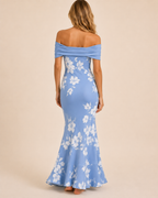 Valtré | Women's Off-Shoulder Mermaid Long Dress with Floral Print