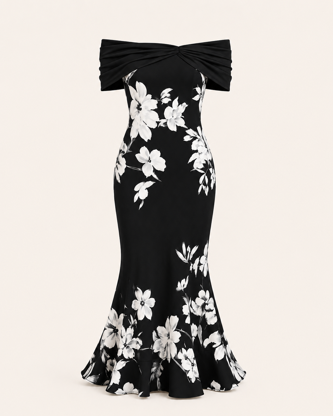 Valtré | Women's Off-Shoulder Mermaid Long Dress with Floral Print