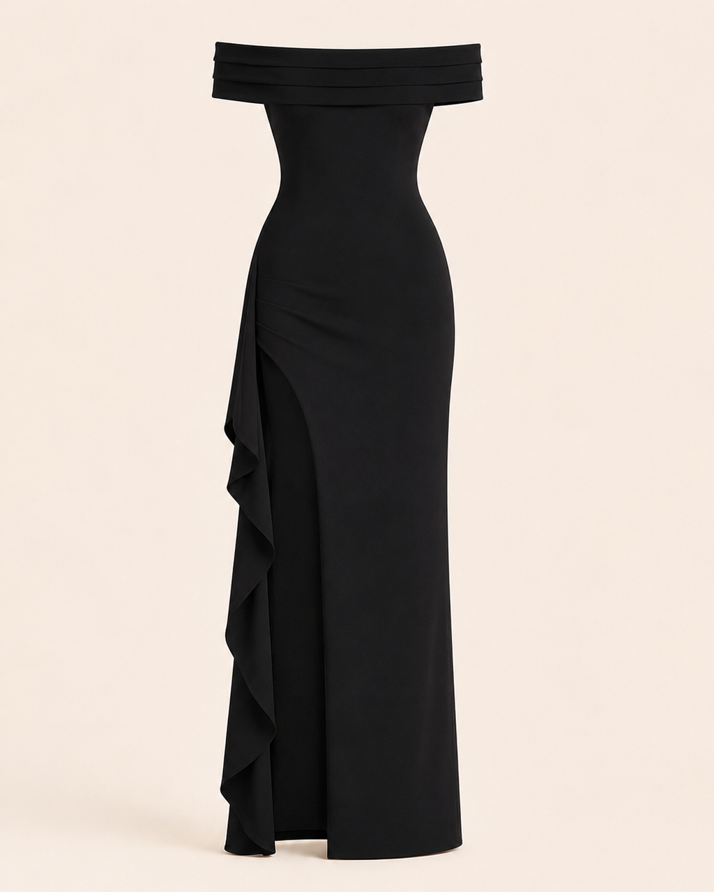 Valtré | Women's Off-Shoulder Long Sheath Dress with Side Slit