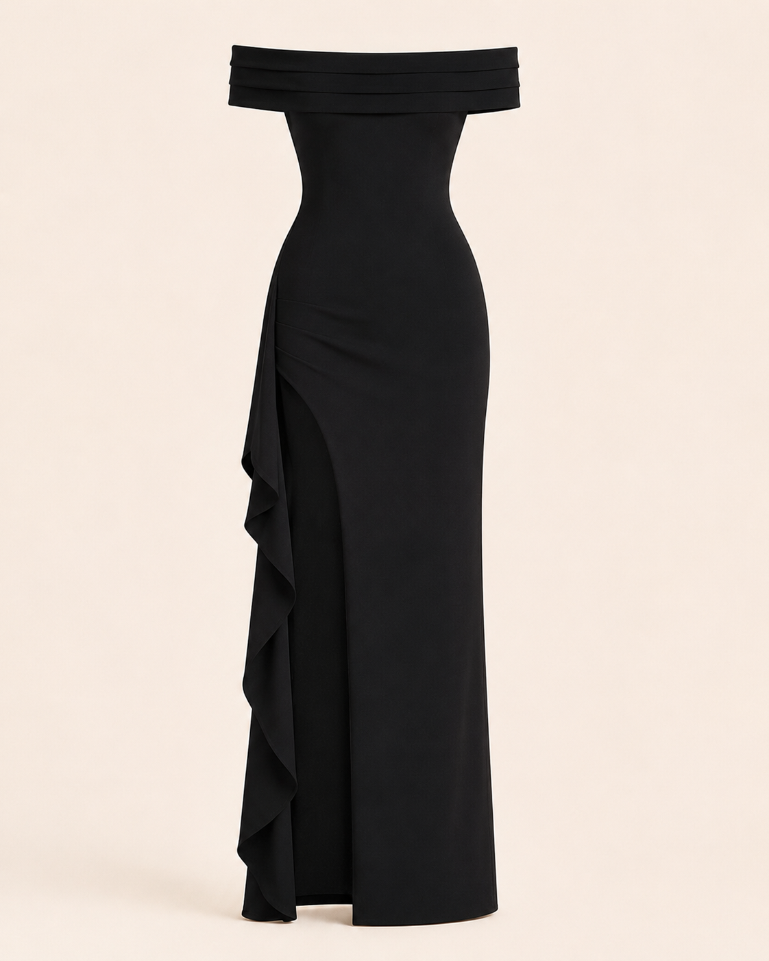 Valtré | Women's Off-Shoulder Long Sheath Dress with Side Slit