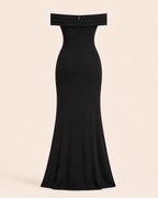 Valtré | Women's Off-Shoulder Long Sheath Dress with Side Slit