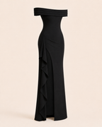 Valtré | Women's Off-Shoulder Long Sheath Dress with Side Slit