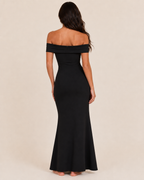 Valtré | Women's Off-Shoulder Long Sheath Dress with Side Slit