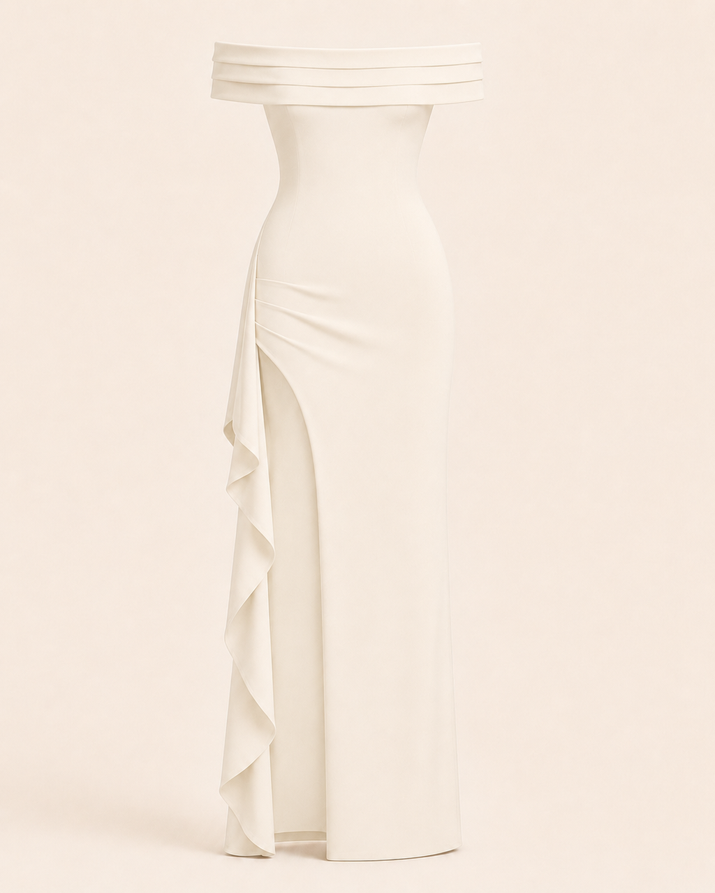 Valtré | Women's Off-Shoulder Long Sheath Dress with Side Slit