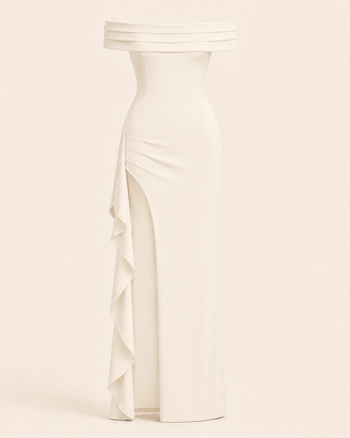 Valtré | Women's Off-Shoulder Long Sheath Dress with Side Slit