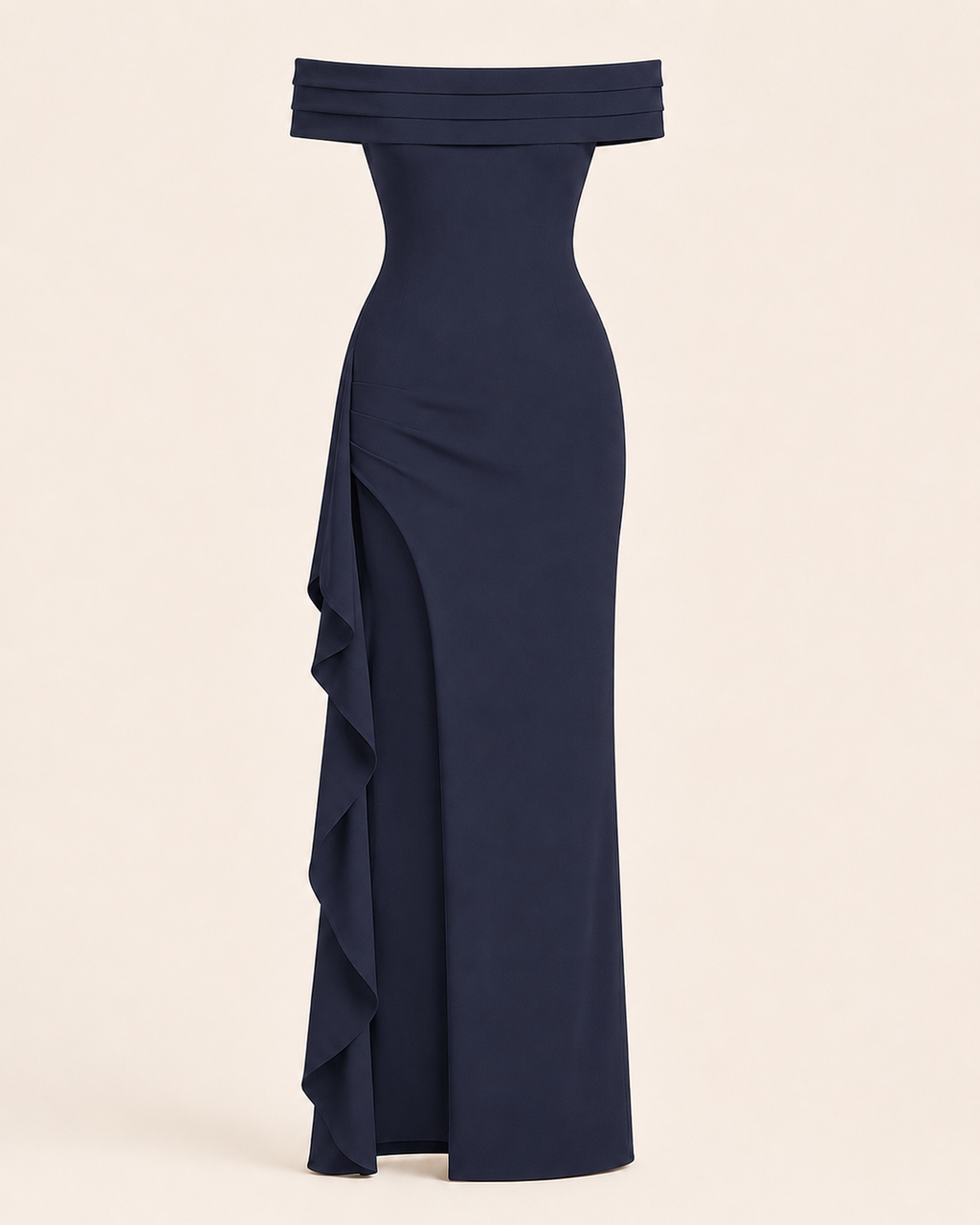 Valtré | Women's Off-Shoulder Long Sheath Dress with Side Slit