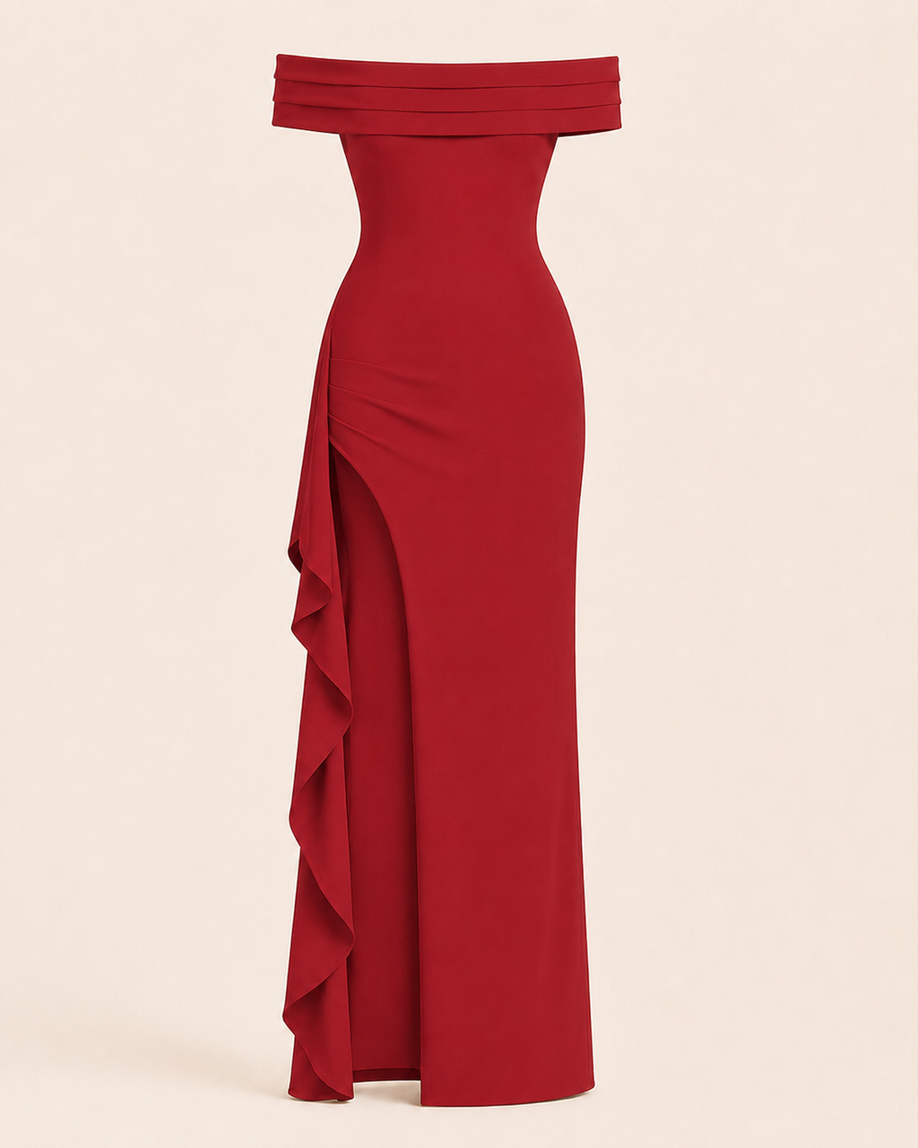 Valtré | Women's Off-Shoulder Long Sheath Dress with Side Slit
