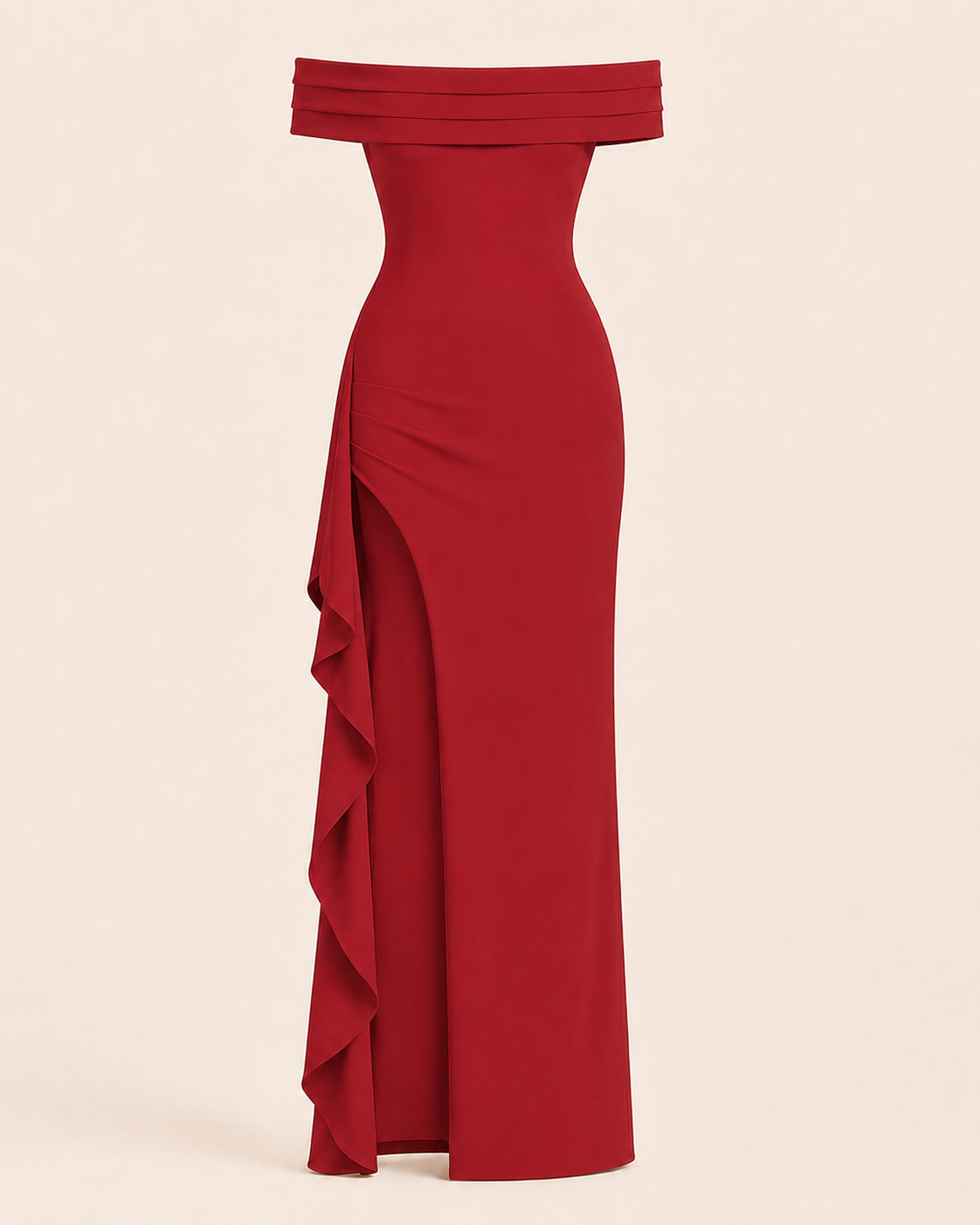 Valtré | Women's Off-Shoulder Long Sheath Dress with Side Slit