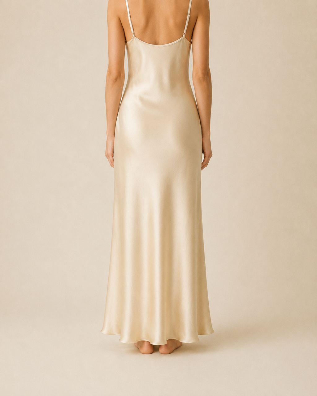 Valtré | Women's Satin Slip Midi Dress, Spaghetti Strap